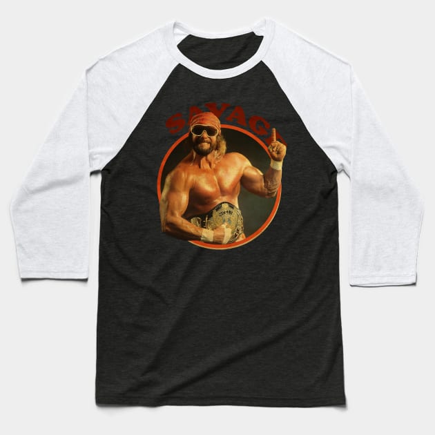 Vintage Macho Man Savage Baseball T-Shirt by sungkemdisek